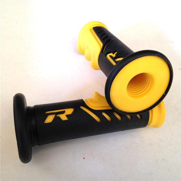 ATVs WATERCRAFTS "R" Engraved Gel Style Grips YELLOW QUAD YAMAHA KAWASAKI POLARIS SEADOO BOMBARDIER JET SKI HONDA FOREMAN RECON RINCON Brute Force Prairie BRUIN GRIZZLY KODIAK(7/8" BOTH SIDE)