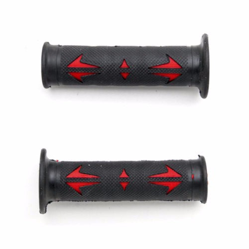 Universal ATVs & PWC Rubber Comfort Grips- Black & RED QUAD YAMAHA KAWASAKI POLARIS SEADOO BOMBARDIER JET SKI HONDA FOREMAN RECON RINCON Brute Force Prairie BRUIN GRIZZLY KODIAK(7/8" BOTH SIDE)