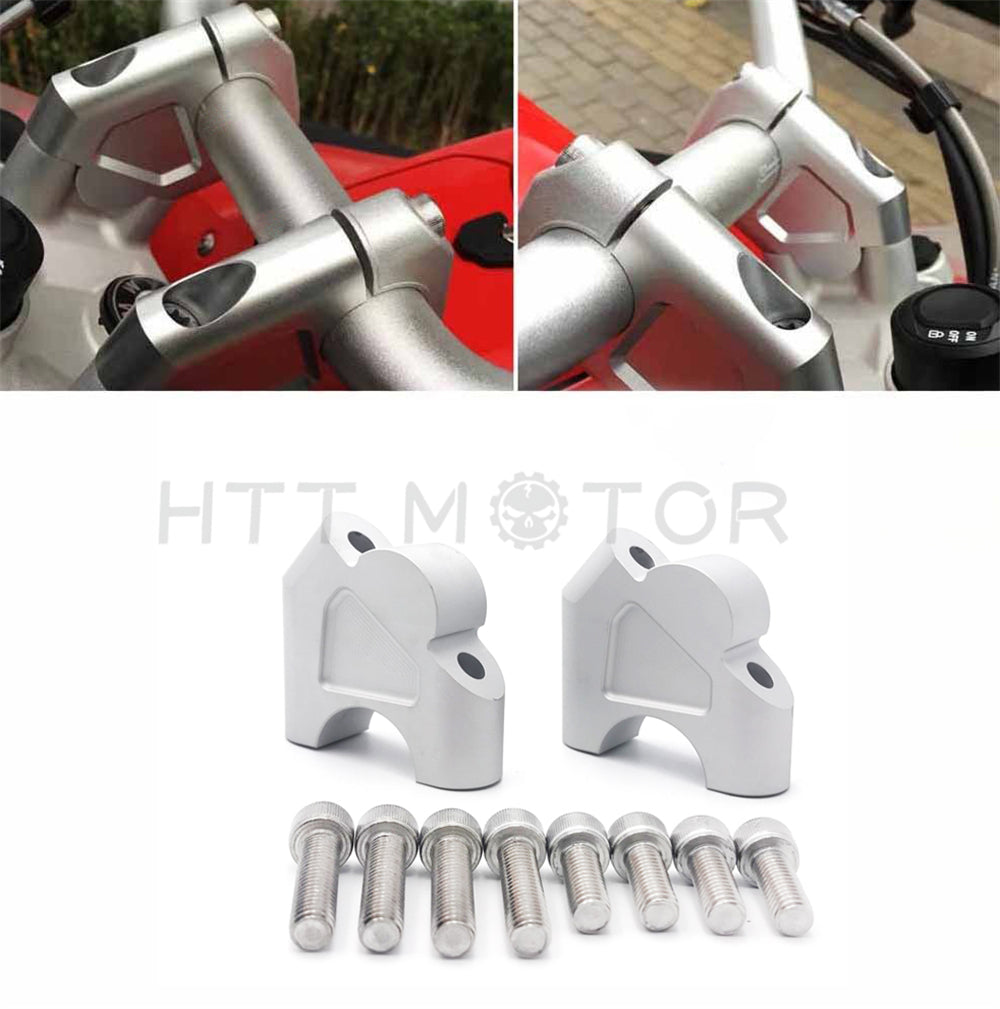 HTTMT- 2pcs 32mm Handlebar Risers With Bolts fits for BMW R1200GS LC ADV Silver
