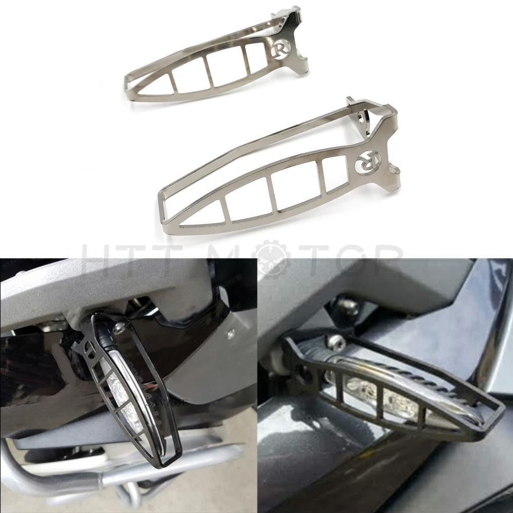 2X Silver Turn Signal Light Grill Protector Guard Cover For BMW R nine T 2014-15