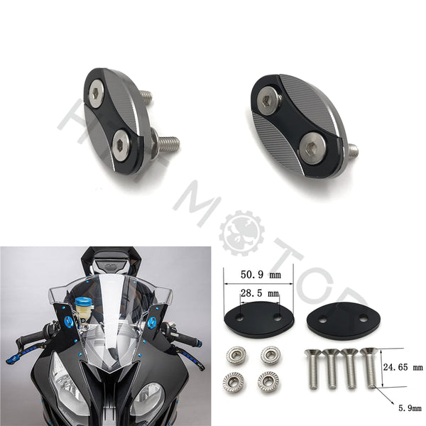 Mirror Block Off Plates Mirror Cover Caps for BMW S1000RR 2013-2018 Gray