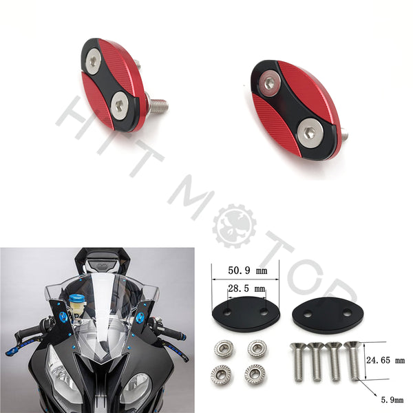 Mirror Block Off Plates Mirror Cover Caps for BMW S1000RR 2013-2018 Red
