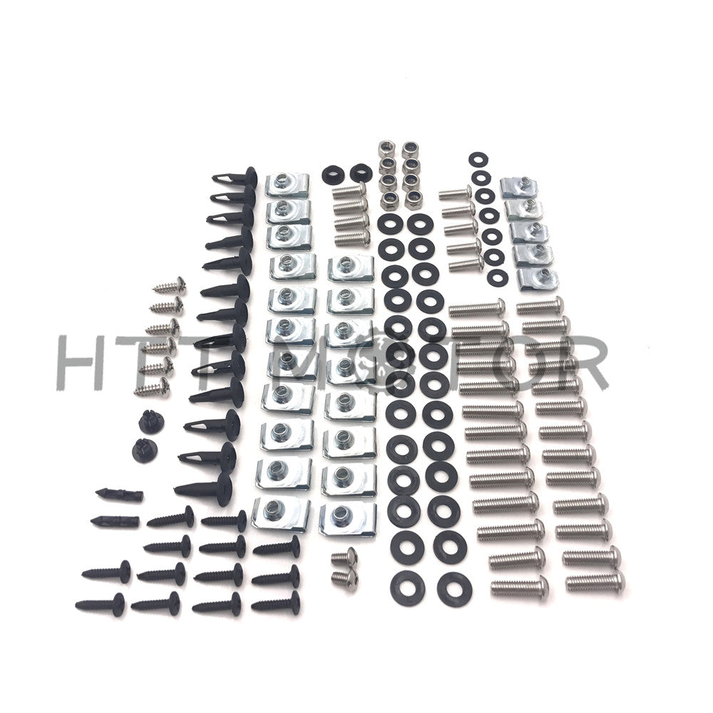 HTTMT- For Yamaha 2007 2008 YZF R1 Complete Silver Fairing Bolt Kit Body Screws