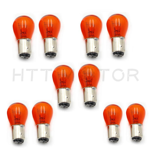 1157 AMBER STOCK TAIL LIGHT REAR BRAKE STOP TURN SIGNAL LAMPS BULBS 1157NA x10