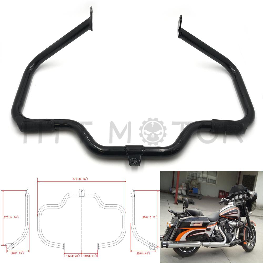 Black Engine Guard Highway Crash Bar For Harley Touring 1997-2008 2007 2006 2005