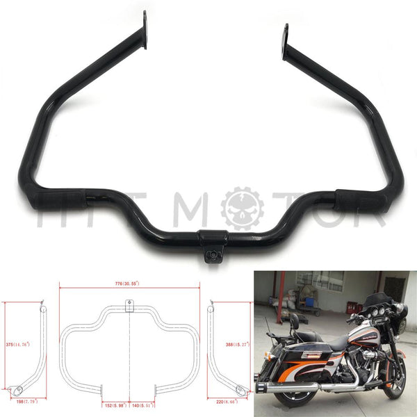 Black Engine Guard Highway Crash Bar For Harley Touring 1997-2008 2007 2006 2005