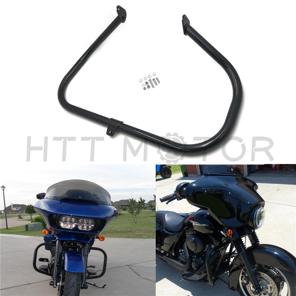 FOR HARLEY DAVIDSON BLACK ENGINE GUARD 2009-2019 TOURING STREET ROAD GLIDE KING