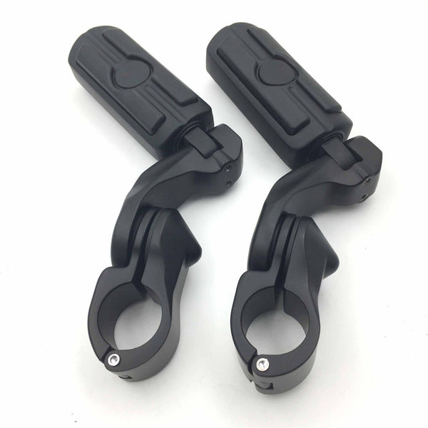 Black 2.5" Short Foot Peg Kit 1.25" Engine Guard For Softail Deluxe FLSTN