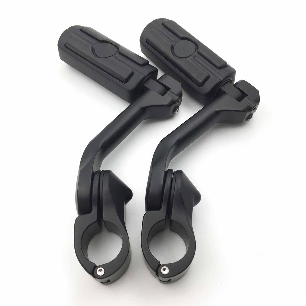 Black 5" Long Foot Peg Kit 1.25" Engine Guard For Softail Deluxe FLSTN