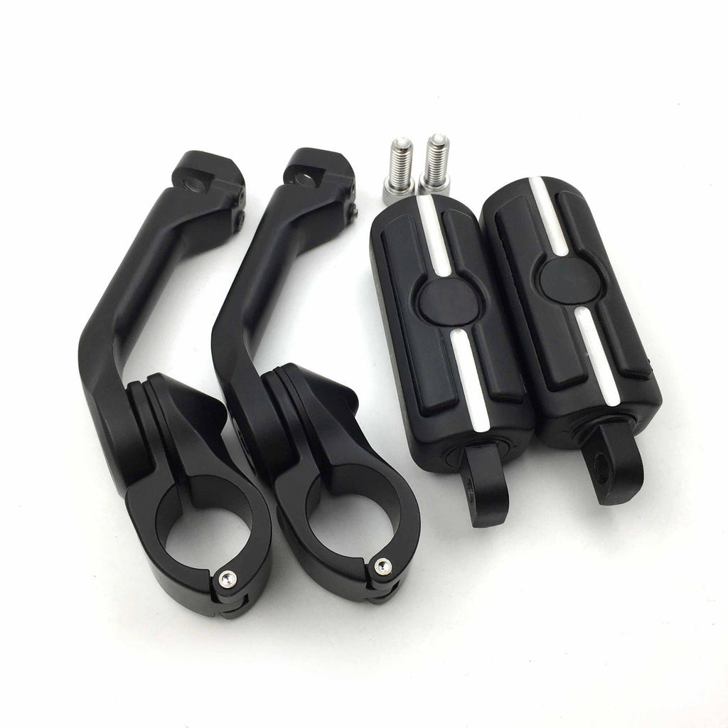 Black 5" Long Foot Peg Kit 1.25" Engine Guard For Sportster 1200 Custom XL1200C