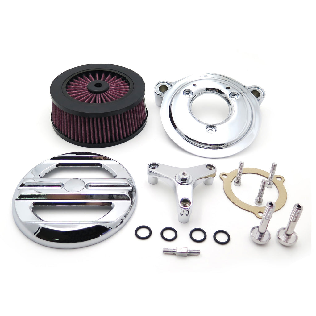 HTT Motorcycle Chrome Skull Grille Air Cleaner Intake Filter System Kit For Harley Davidson 2007-later XL Sportster 1200 Nightster 883 XL883 Low XL1200L Seventy Two Forty Eight
