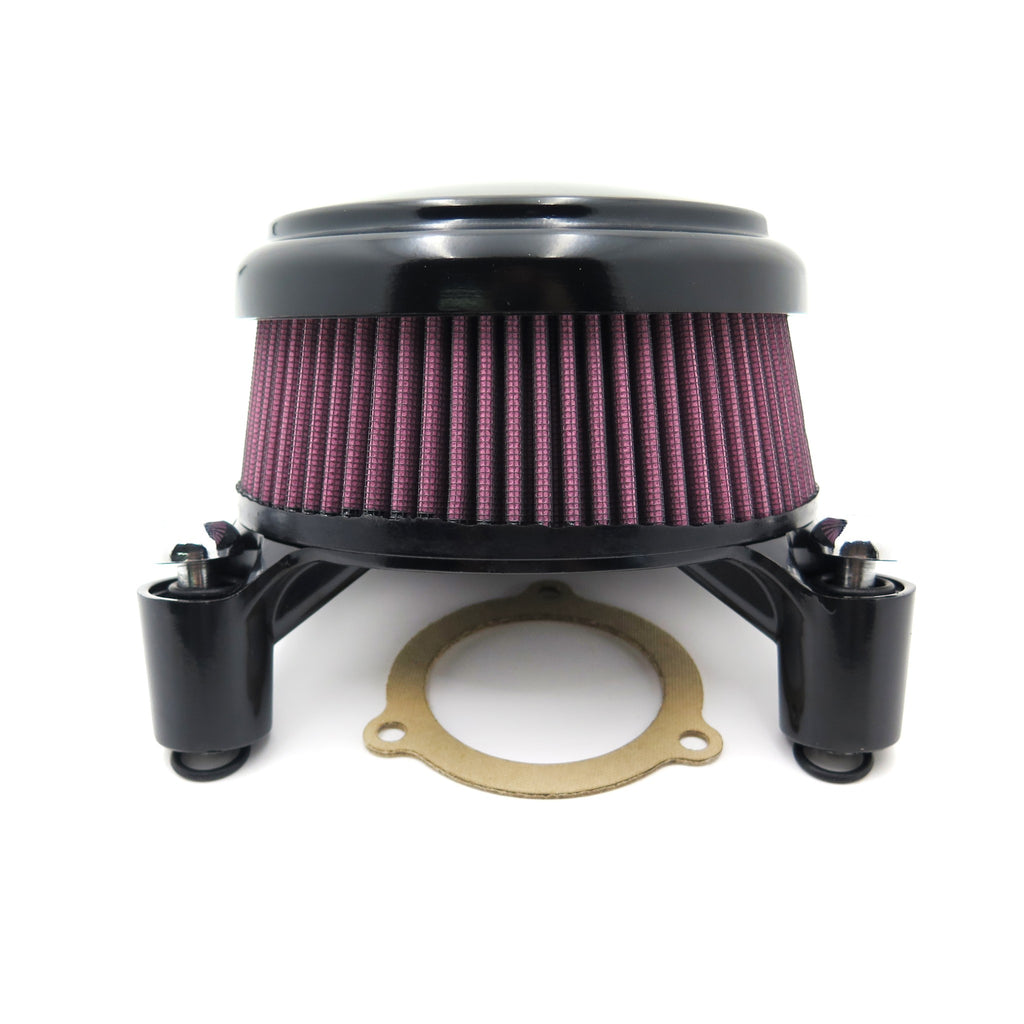 HTT Motorcycle Black Skull Chrome Eyes Agitator Extreme Billet Air Cleaner Intake Filter System Kit For 16-later FXDLS Softail 08-later Touring and Trike Fat Boy CVO Road King Tri Glide