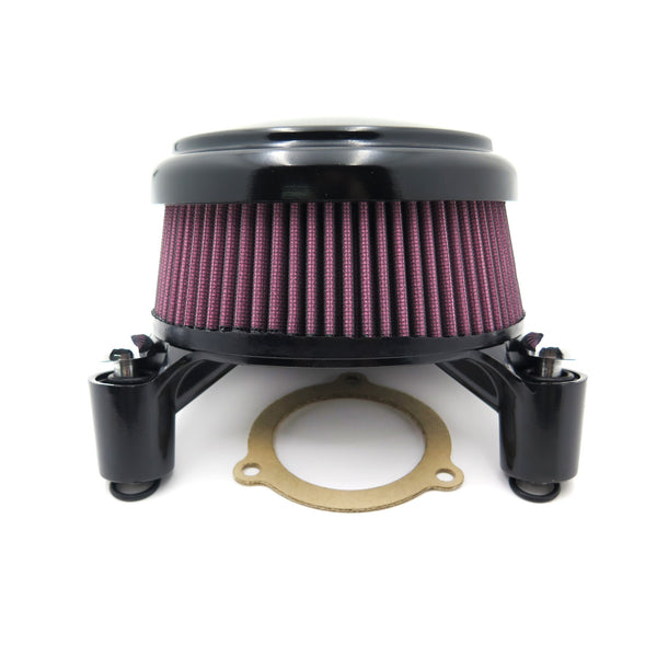 HTT Motorcycle Black Skull Chrome Eyes Agitator Extreme Billet Air Cleaner Intake Filter System Kit For 16-later FXDLS Softail 08-later Touring and Trike Fat Boy CVO Road King Tri Glide