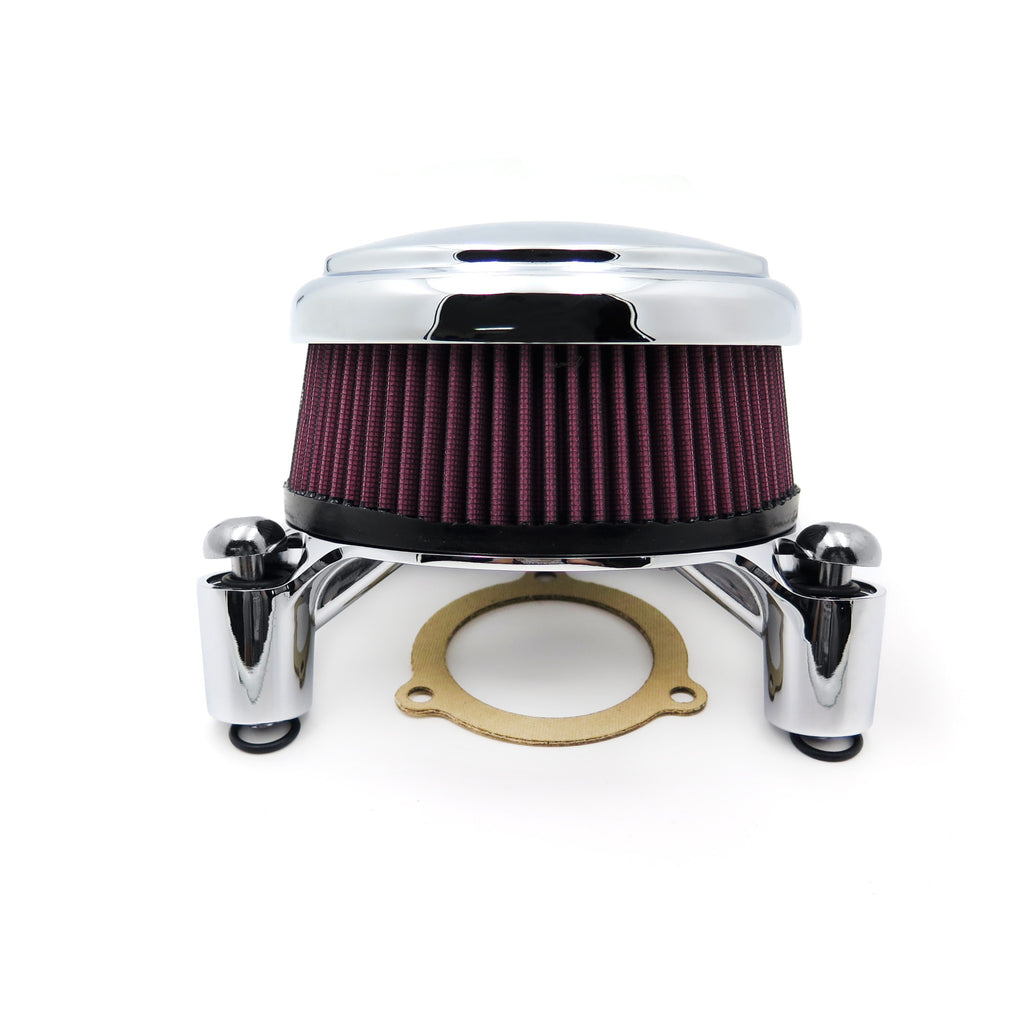 HTT Motorcycle Chrome Skull Black Eyes Air Cleaner Intake Filter System Kit For 16-later FXDLS Softail 08-later Touring and Trike Fat Boy CVO Road King Electra Glide Tri Glide