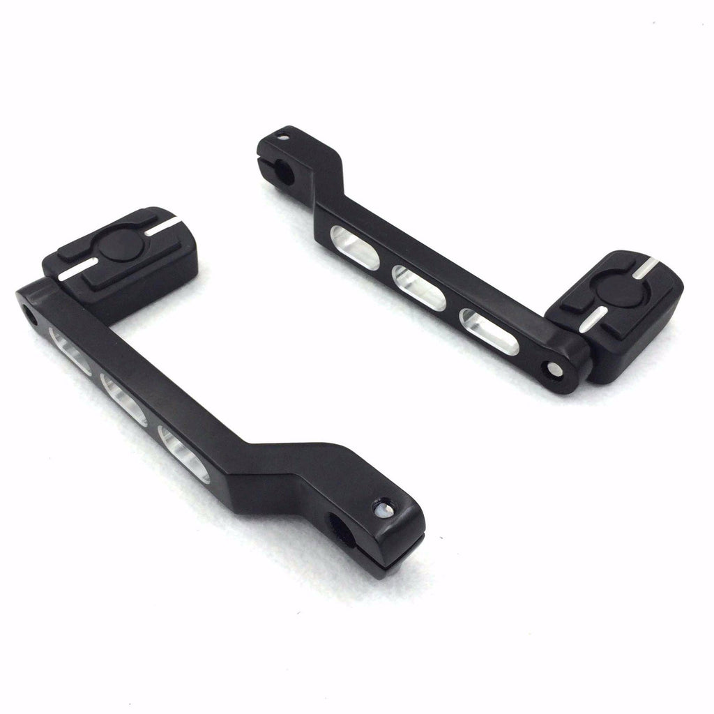HTT Motorcycle Black Aluminum Heel/Toe Shift Levers with Grooved Skull Shifter Pedals Pegs For Harley Davidson Fat Boy FLSTF 1980 and later