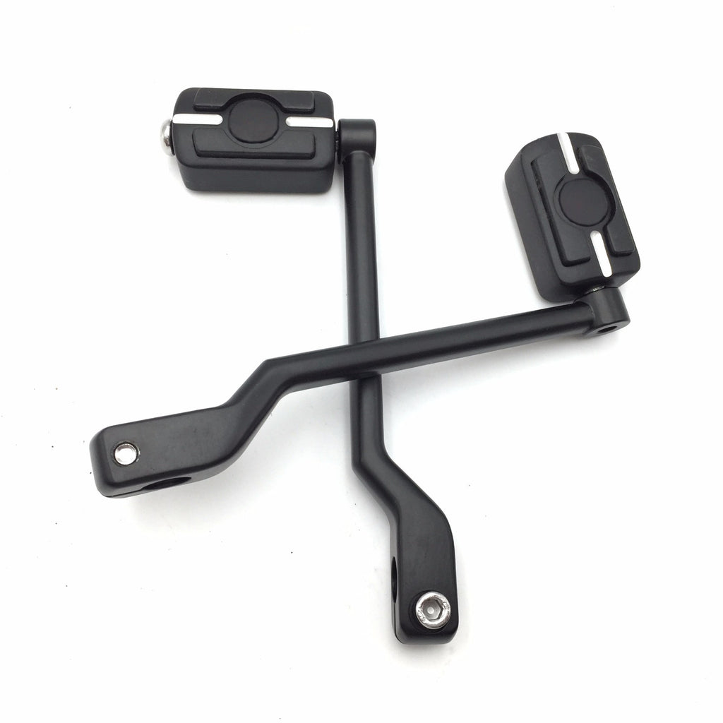HTT Motorcycle Matte Black 2 PCs Billet Style Heel/Toe Shift Lever Gear Shift Foot Lever with Skull Groove Shifter Pegs For Harley Davidson FL Softail Touring Trike FLST FLT FLHT