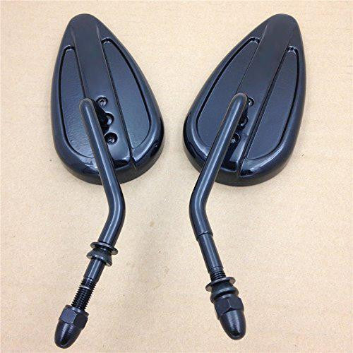 Black Aluminum Teardrop Mirror For Harley Sportster Fxe Low Rider Fxsb Fxwg