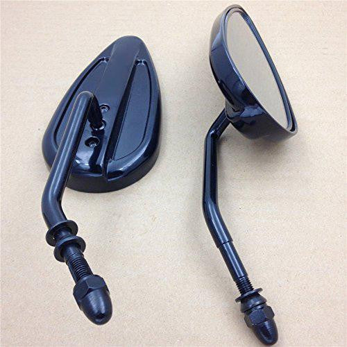 Black Aluminum Teardrop Mirror For Harley Sportster Low Glide Fxrs Fxrt Softail