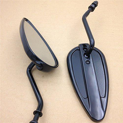 Black Aluminum Teardrop Mirror For Harley Fxst Xlh Sportster Roadster Xls