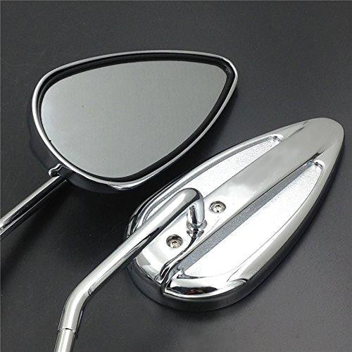 Chromed Aluminum Teardrop Mirror For Harley Sportster Fxe Low Rider Fxsb Fxwg