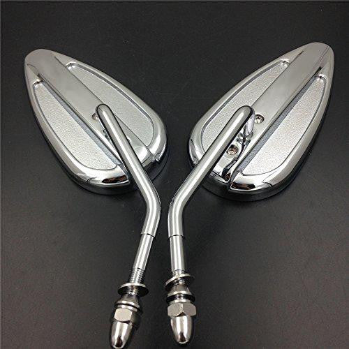 Chromed Teardrop Mirror For Harley Low Rider FXS 74 Tour Glide Classic Fltc