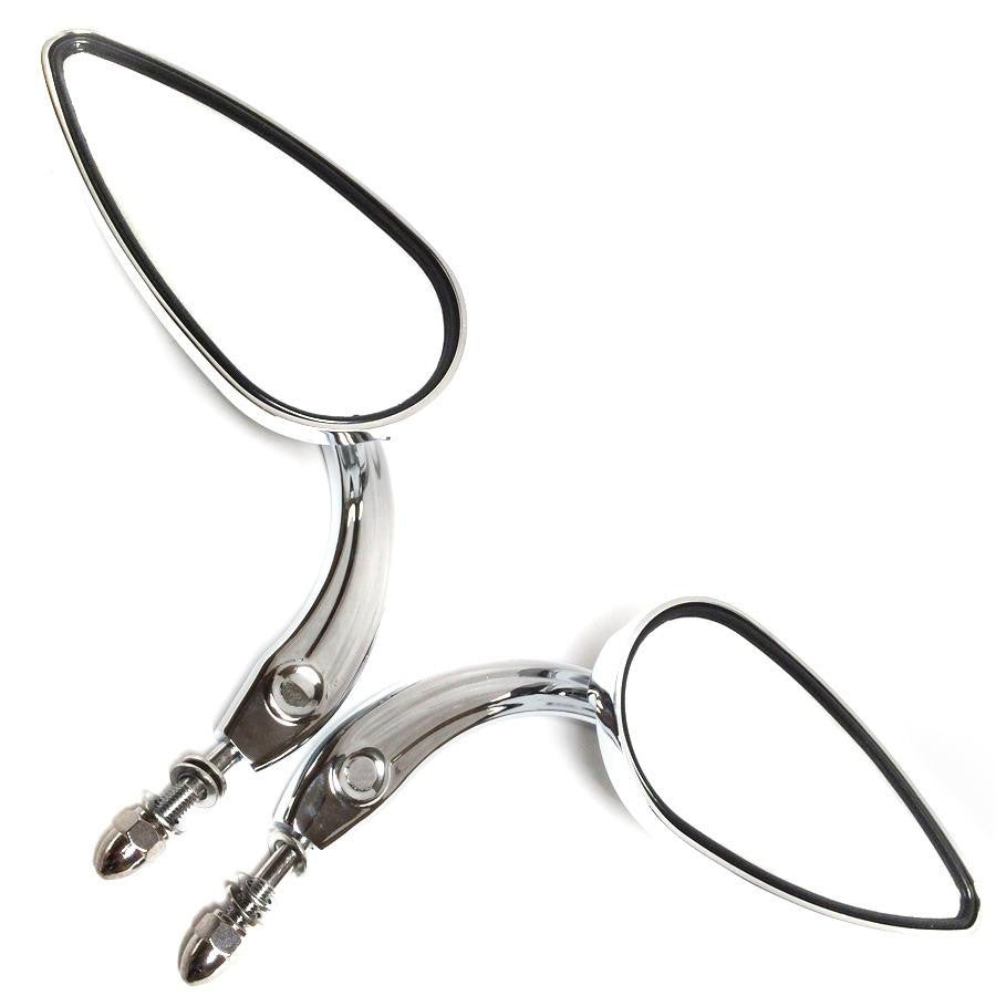 Custom Tailfin Mirrors Fit Harley CVO Road King Softail Street Glide Chromed