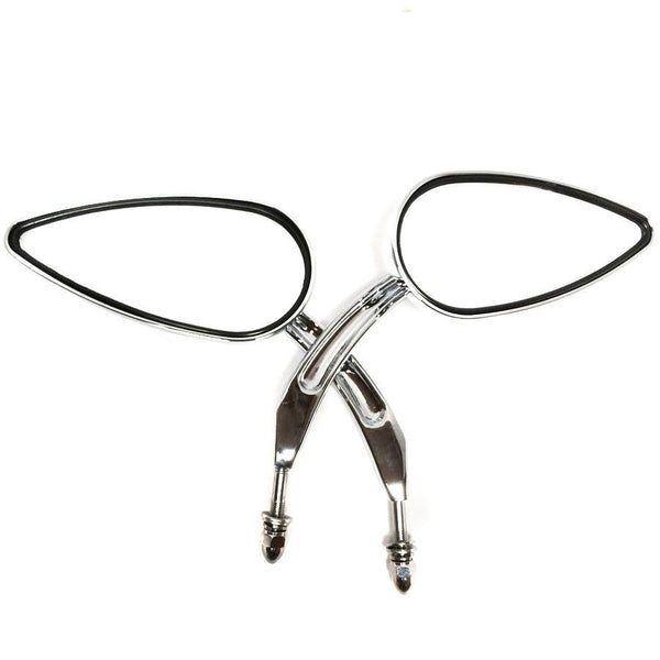 Custom Tailfin Mirrors Fit Harley Sportster 883 XLH Springer Softail V Chromed