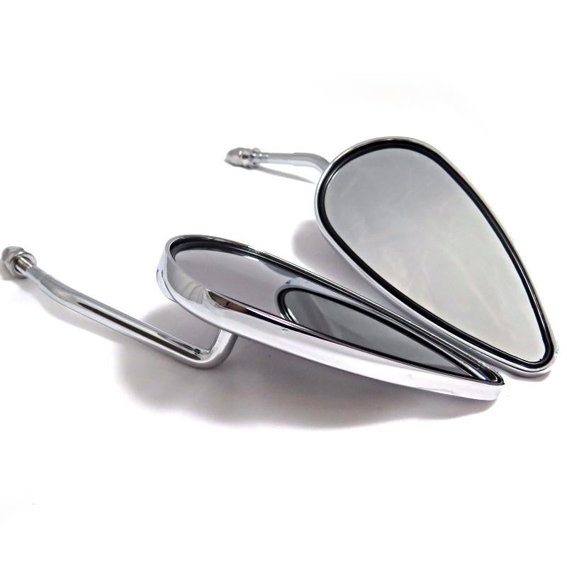 Chromed Teardrop Mirror Shape For Harley Softail Heritage Classic Police Special EFI FLSTCI Partial Black in back See picture for detail