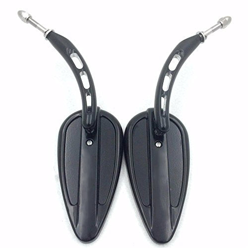 HTT Motorcycle Black Side Mirrors (Style 395E) For 1982 and Up Harley Davidson Electra Glide Sport FLHS Custom Vehicle Operations FXDWG2 FXDWG2