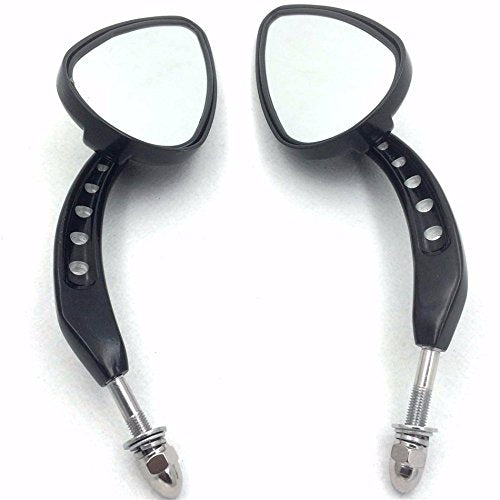 HTT Motorcycle Black Side Mirrors (Style 395F)For 1982 and Up Harley Davidson Dyna Super Glide Convertible FXDS CONV Black