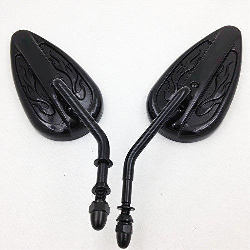 Black Aluminum Teardrop Mirror For Harley Sportster Dyna Touring Softail Glide