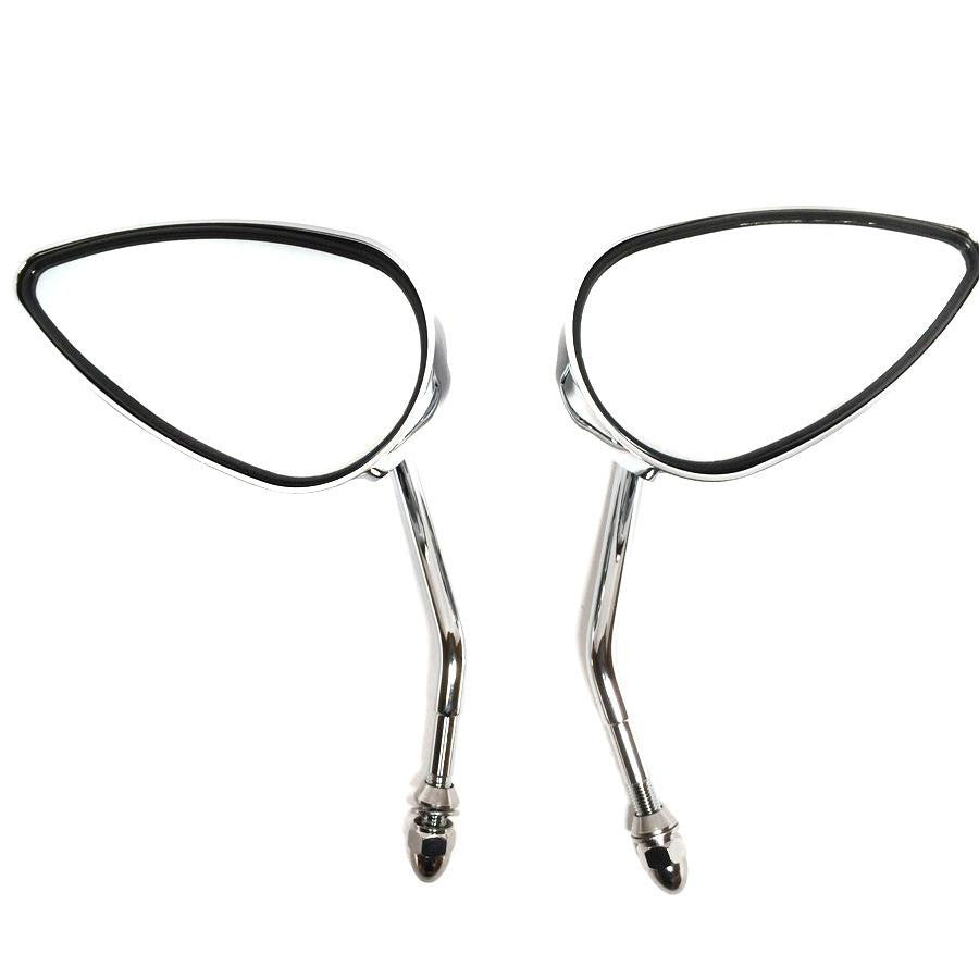 Chromed Aluminum Teardrop Mirror For Harley Sportster Dyna Fat Bob CVO FXDFSE