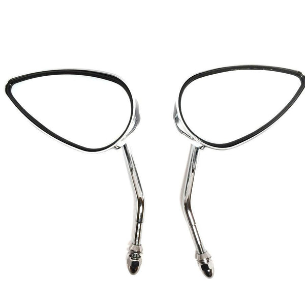 Chromed Aluminum Teardrop Mirror For Harley Sportster Dyna Fat Bob CVO FXDFSE