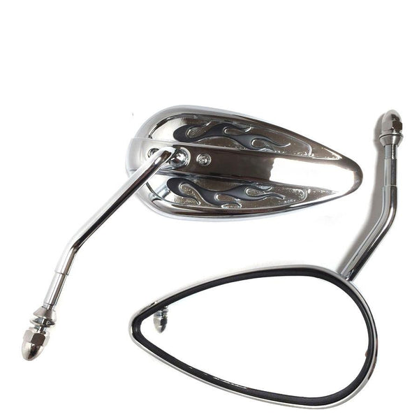 Chromed Aluminum Teardrop Mirror For Harley Touring Road King Police Special EFI FLHPI