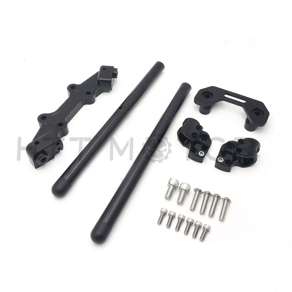 HTTMT- CNC Adjustable Handlebar w/ Adapter For 2014-2017 Ducati Monster 821 1200 Black