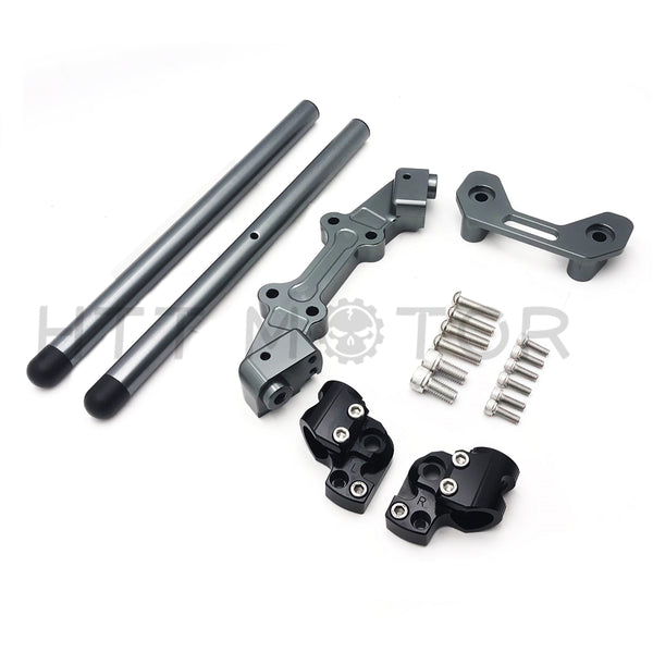 HTTMT- CNC Adjustable Handlebar w/ Adapter For 2014-2017 Ducati Monster 821 1200 GRAY