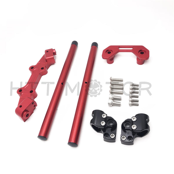 HTTMT- CNC Adjustable Handlebar w/ Adapter For 2014-2017 Ducati Monster 821 1200 RED