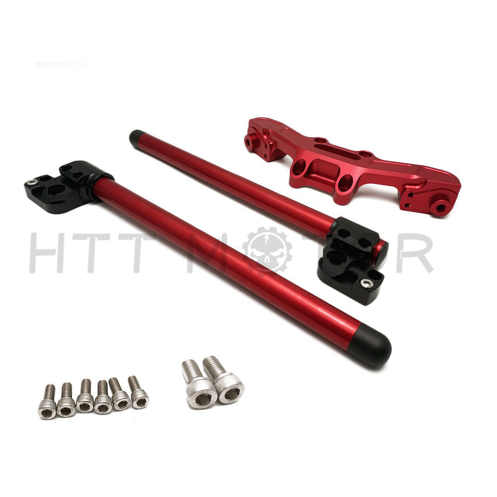HTTMT- Alloy Red Separate Adjustable Riser Lower Handlebar for Ducati Scrambler 2015-17