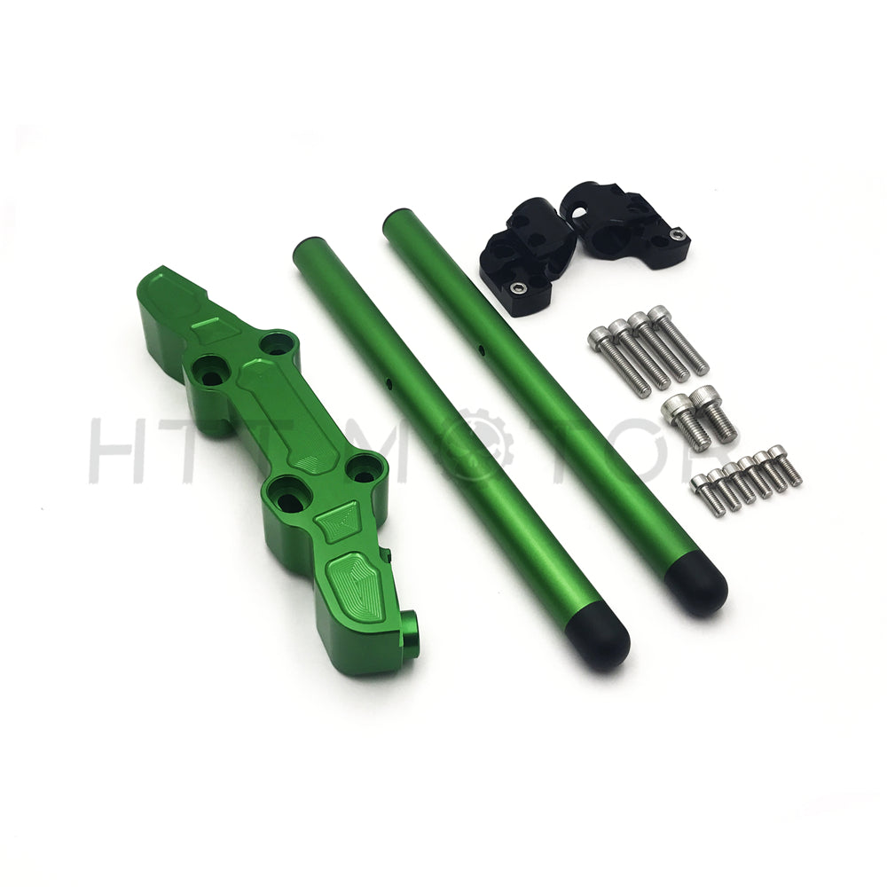 HTTMT- CLIPON ADAPTER PLATE & Handlebar Kit CNC For Kawasaki Ninja 650R ER6F 06-16 Green