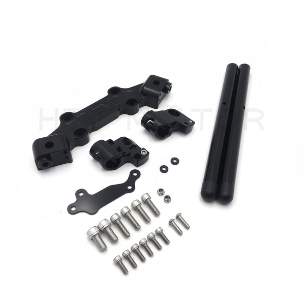 HTTMT- New Clip-On Adapter Plate Handlebars Set For Yamaha MT-09 FZ-09 2013-2016 Black