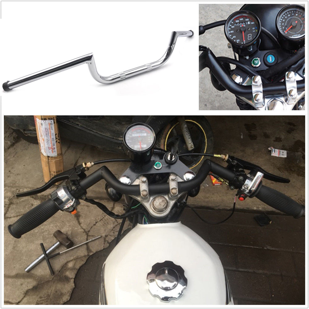 New 7/8" 22mm Chrome Motorcycle Drag Bar Handlebar For Harley Honda Suzuki Yamaha