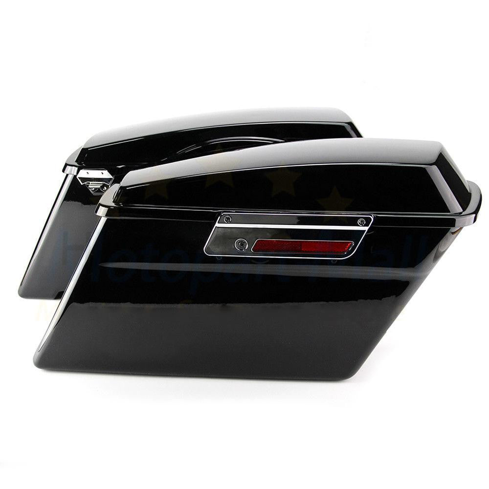 Hard Saddlebags Saddle bags W/ Lid Latch Key For Harley Touring Models 94-13 NEW