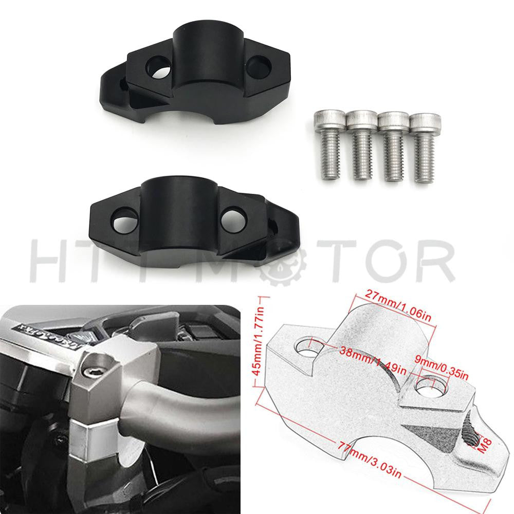 CNC Handlebar Handle Mount Clamps Riser For HONDA X-ADV750 2017-2018 Black