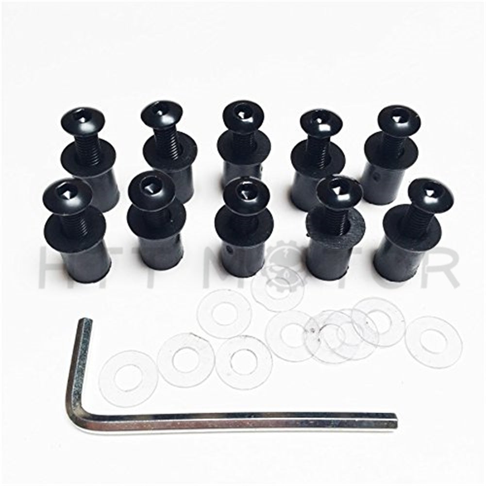 HTTMT Windshield Bolts Screw Nuts kits for Honda Suzuki Yamaha Kawasaki Ducati Black