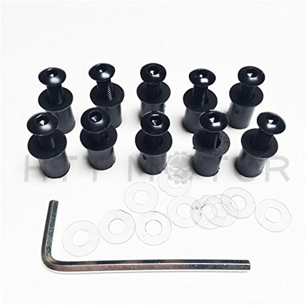 HTTMT Windshield Bolts Screw Nuts kits for Honda Suzuki Yamaha Kawasaki Ducati Black