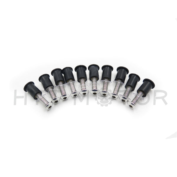 HTTMT Windshield Bolts Screw Nuts kits for Honda Suzuki Yamaha Kawasaki Ducati Silver