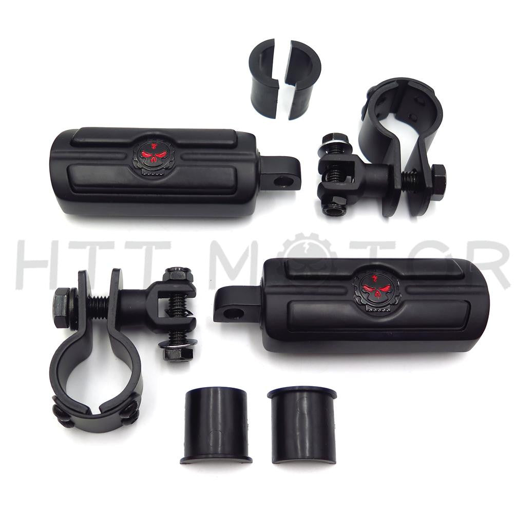 1" 1 1/4" Highway Radical Skull Foot Pegs Clamps mounting Bracket For Harley Sportster 883 1340