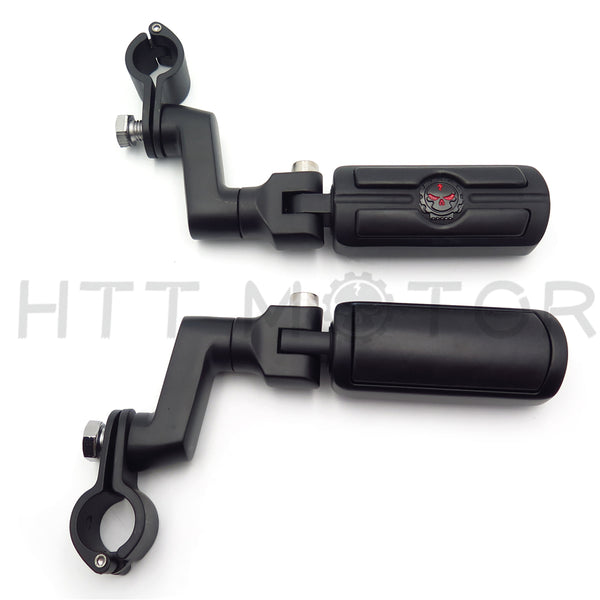 Offset 1 1/4" Highway Radical Skull Foot Pegs Clamps For YAMAHA XVS650 XV1600 XV1700