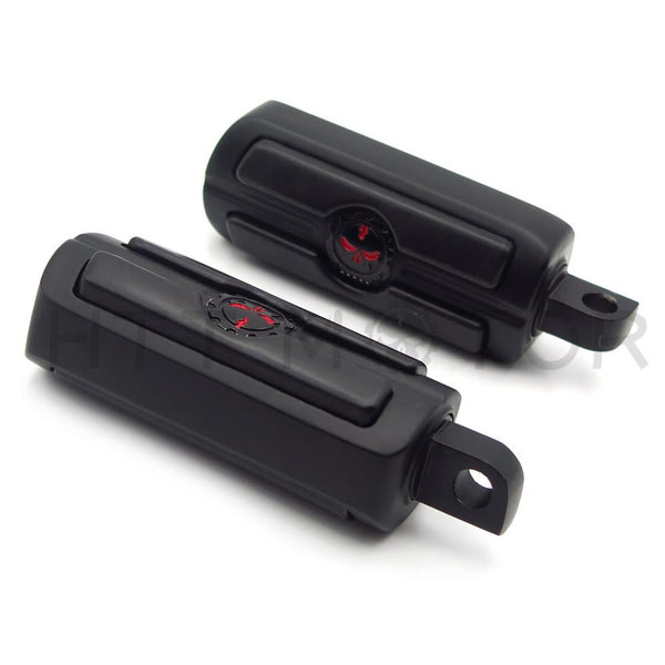 BLACK 2pcs Motorcycle Skull Footrest Foot Pegs for 1984-2014 Harley Davidson