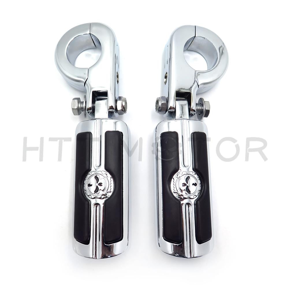 1 1/4" Highway Skull Foot Pegs P-Clamps For Harley Sportster 883 1340 XL1200
